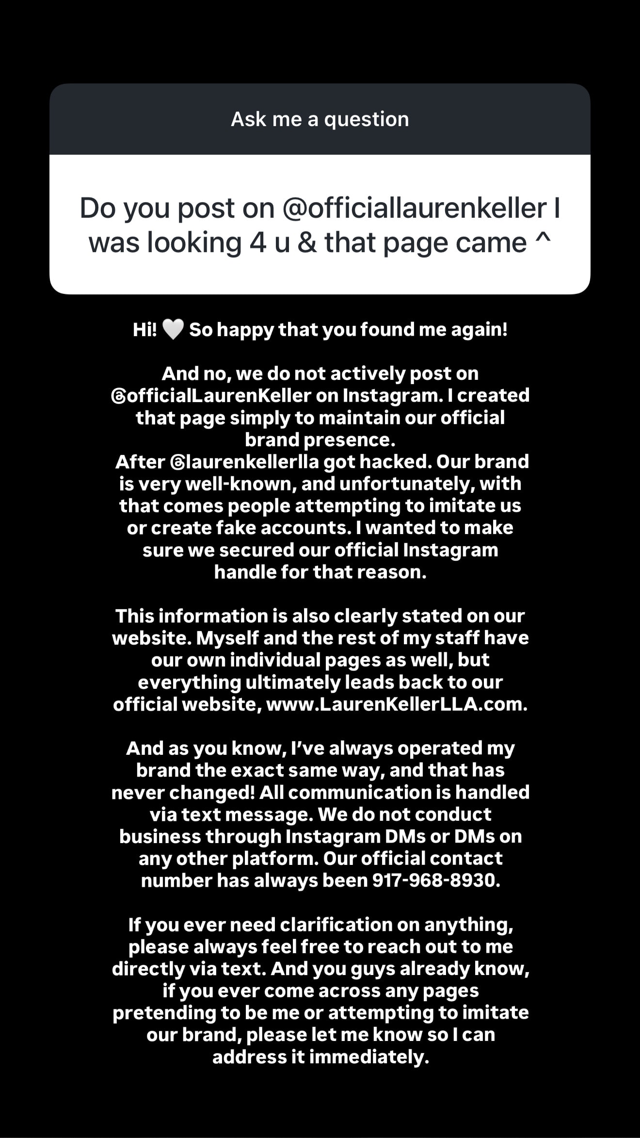 Q&A from Instagram — Lauren answering a client question