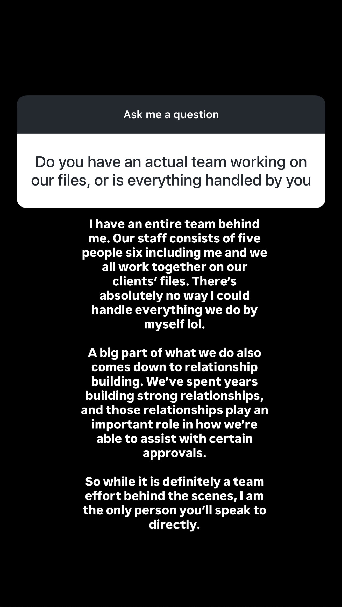 Q&A from Instagram — Lauren answering a client question