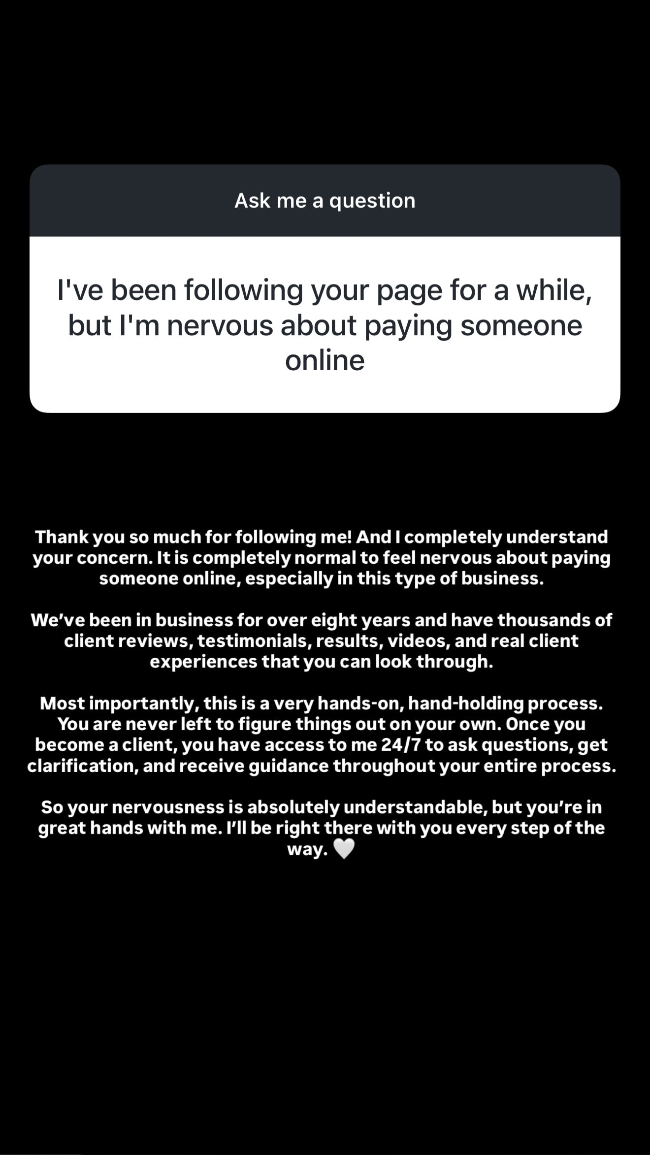 Q&A from Instagram — Lauren answering a client question